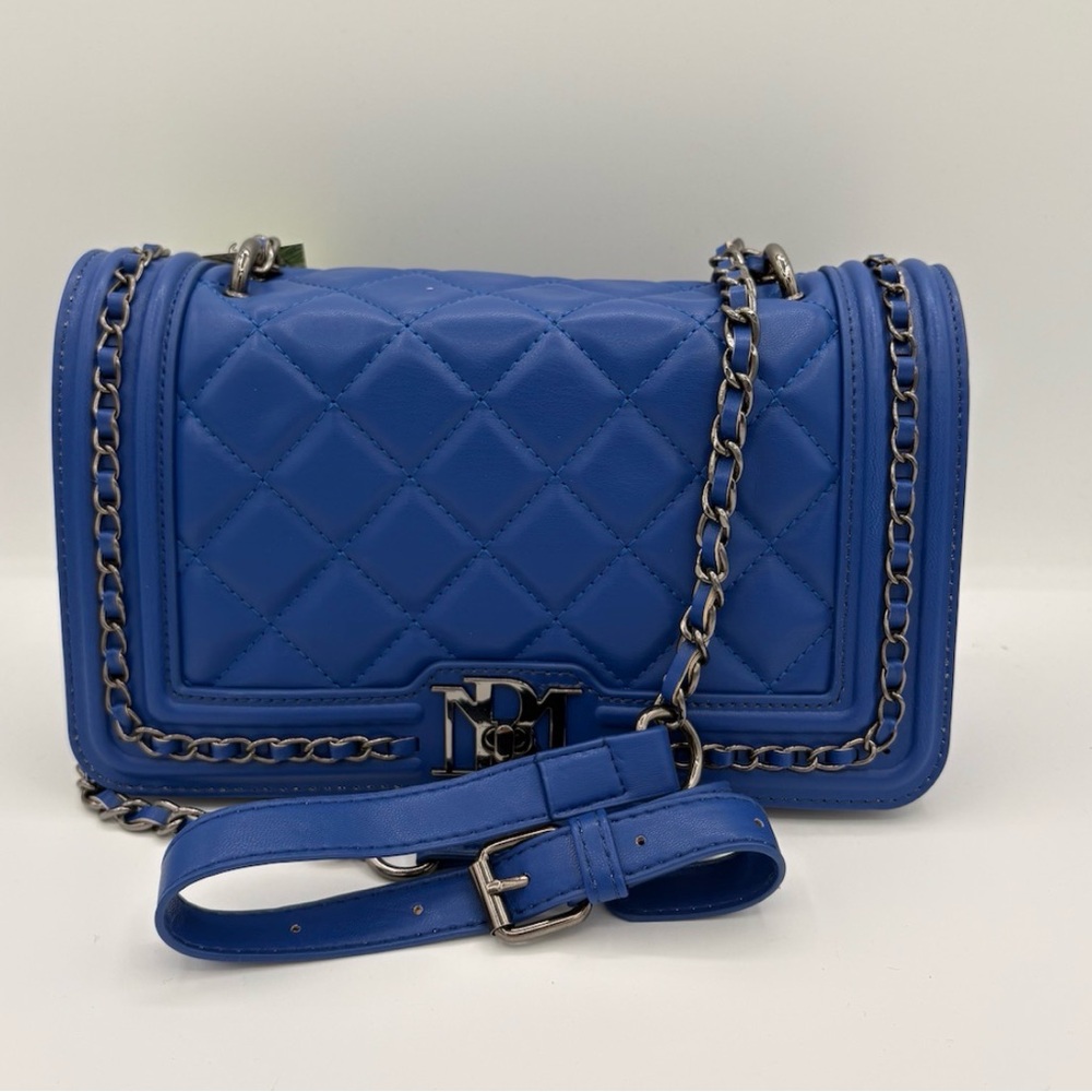 Badgley Mischka Quilted Crossbody Bag in Blue